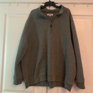 EUC Gray quilted quarter zip pullover sweater